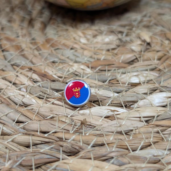 Lanzarote Flag Map Pin – Spanish Canary Islands Travel Map Push Pin for Wood map