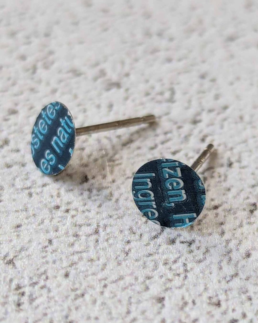 Upcycled Beer Can Stud Earrings
