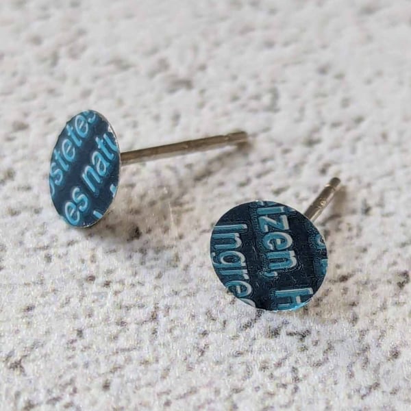 Upcycled Beer Can Stud Earrings
