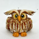 Clay Miniature Owl Collectable Sculpture, Free UK Delivery
