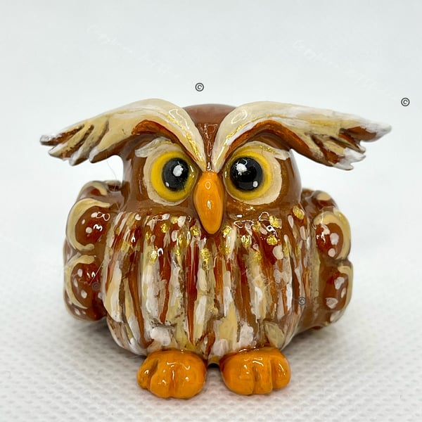 Clay Miniature Owl Collectable Sculpture, Made to Order