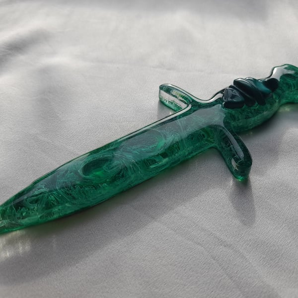 Small Decorative Symbolic Malachite Athame Dagger