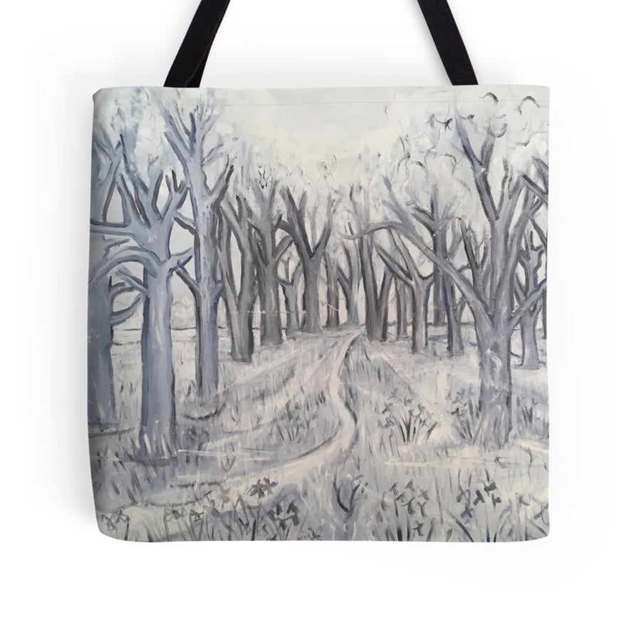 Beautiful Tote Bag Featuring The Design ‘Shades Of Grey In The Wild Garden’