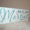 Personalised Established plaque shabby chic distressed sign