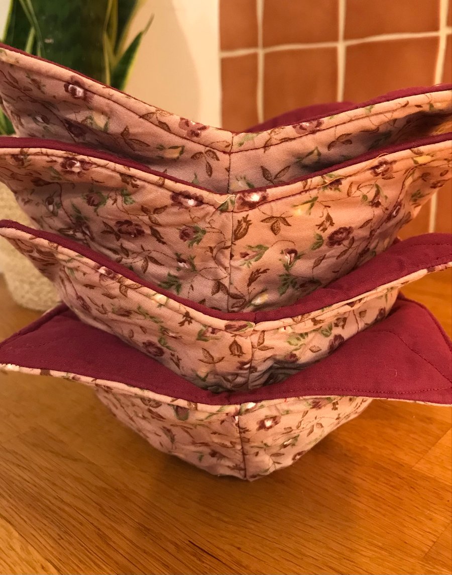 Set of Dusky Pink Bowl Cosies