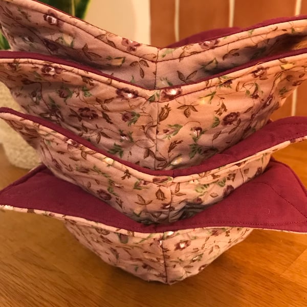 Set of Dusky Pink Bowl Cosies