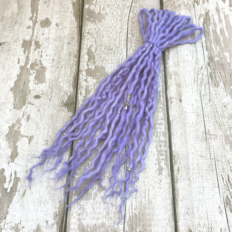 Lilac - Wool Dreadlocks - Choose Your Amount and Length 