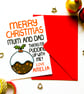 Personalised Funny Christmas Pudding Xmas Card For Mum And Dad - Image 6