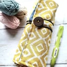 Geometric Yellow Crochet Hook Roll