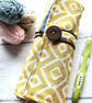 Geometric Yellow Crochet Hook Roll - Image 1