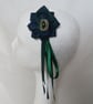 Regency Tartan Jewel Hair Clip – Scottish Tartan Ruffle & Ribbon - Image 5