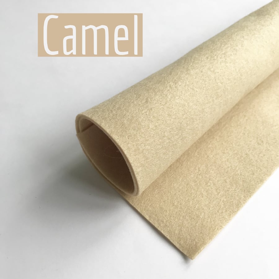 CAMEL Felt - SMALL - 22x22cm Polyester Felt Sheet