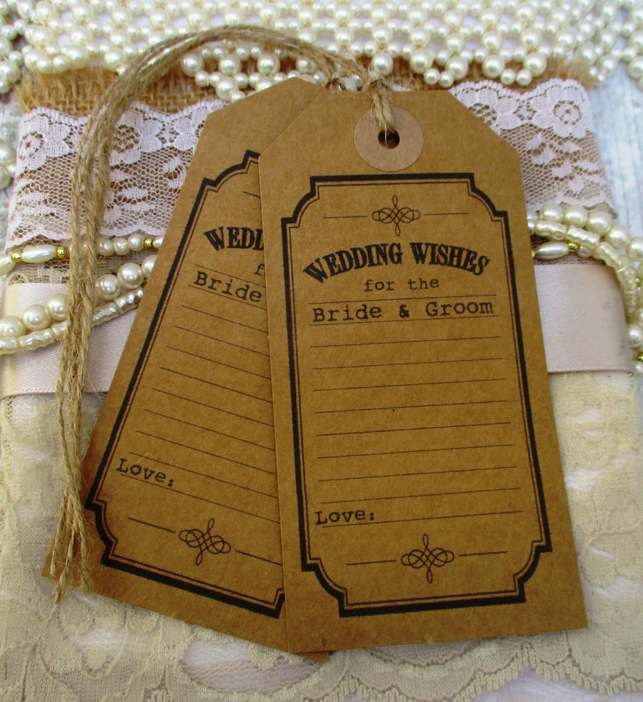 Wedding Wishes for the Bride & Groom - Wishing Tree Tags 