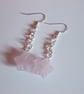 Rose quartz flower drop earrings