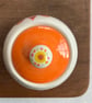 Hand Painted Mandala Ceramic Sugar Bowl, Retro Modern Pottery - Image 3