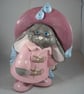 Ceramic Hand Painted Bunny Rabbit Animal Countryside Figurine Ornament. - Image 1