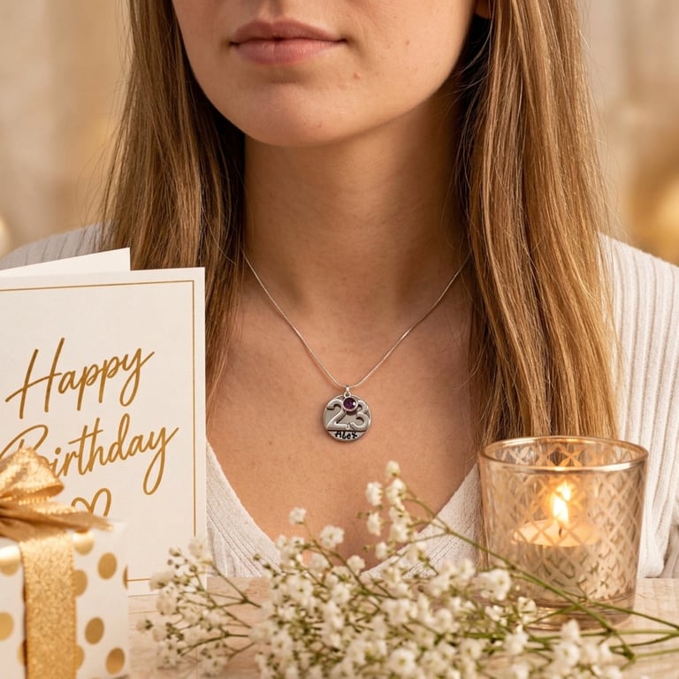 23rd Birthday Gift - Personalised Necklace - Daughter Sister Granddaughter Niece