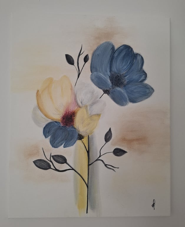 Original Abstract Acrylic Painting - Abstract Art – Floral Art