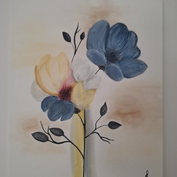 Original Abstract Acrylic Painting - Abstract Art – Floral Art