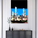 Abstract Urban Glow - A High Quality Rolled Canvas