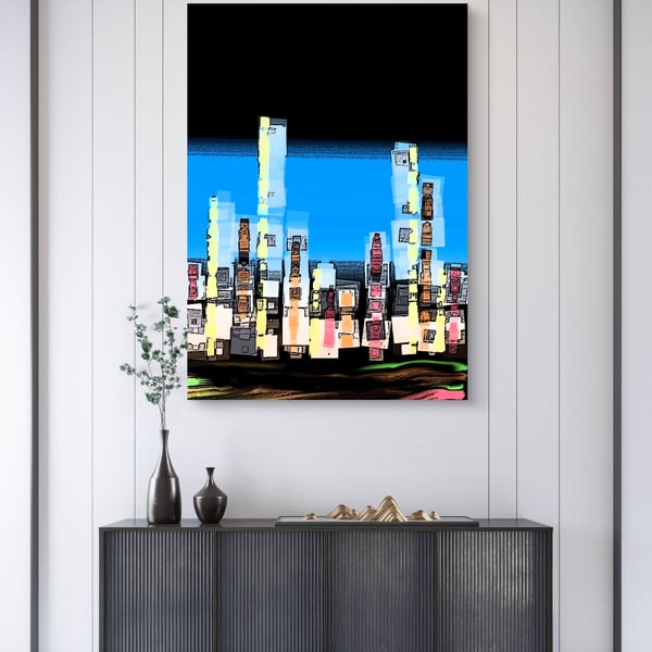 Abstract Urban Glow - A High Quality Rolled Canvas