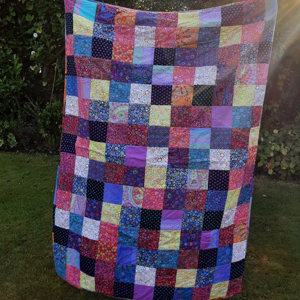 Patchwork Quilt Bedspread Single Size Throw