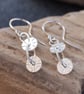Unique Dangle Earrings, Silver Drop Earrings, Silver Disc Dangle Drop Earrings - Image 6