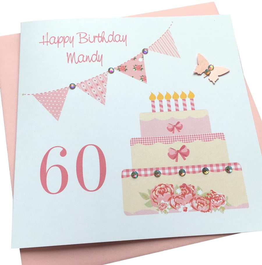 Bunting & Cake Personalised Birthday Card