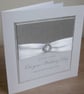 Personalised Handmade Wedding Card with Glimmer Panel and Diamante Buckle - Image 3
