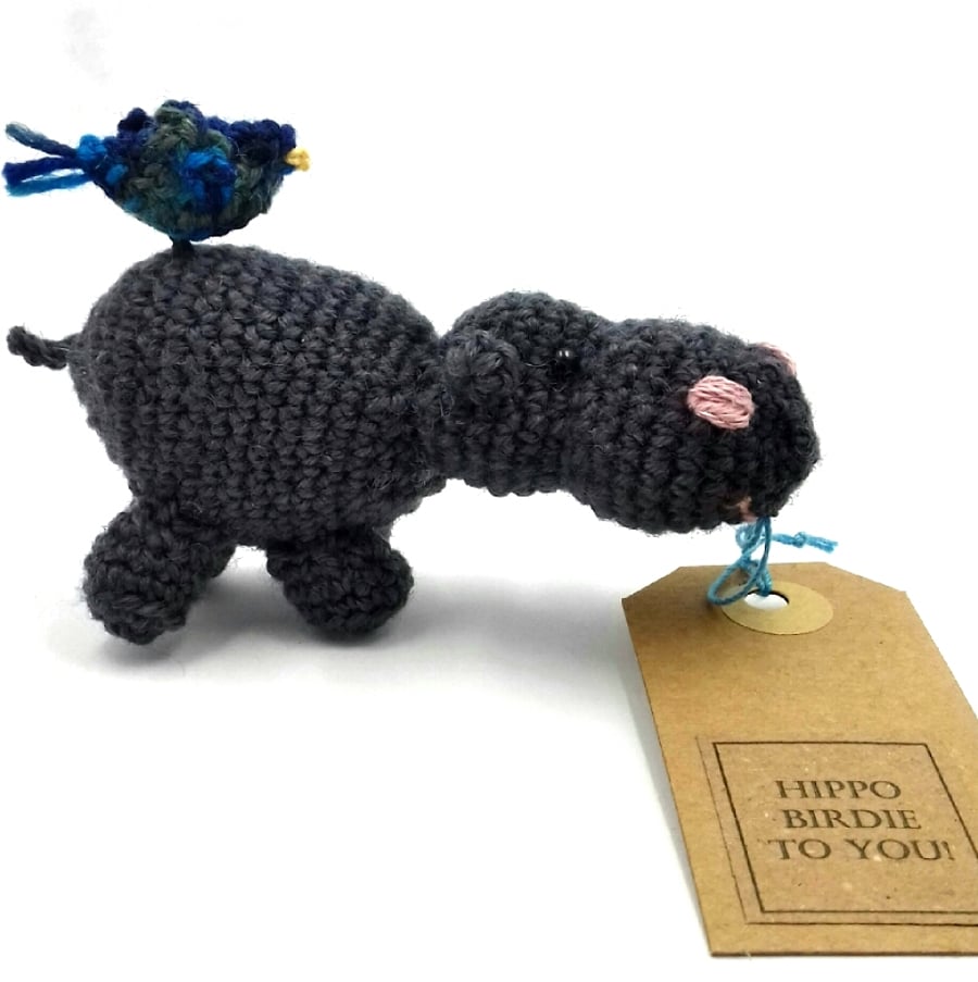 Crochet Hippo Birdie Messenger 