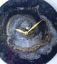 "Obsidian Whispers" Hand-Painted Fluid Art Wall Clock, Silent Home Decor - Image 3