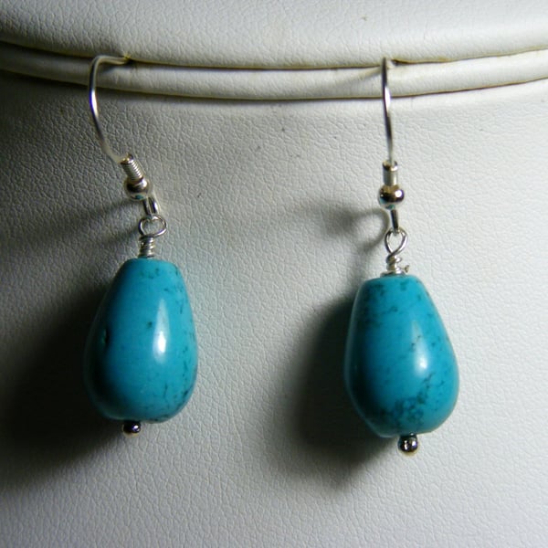 Turquoise Gemstone Drop Earrings