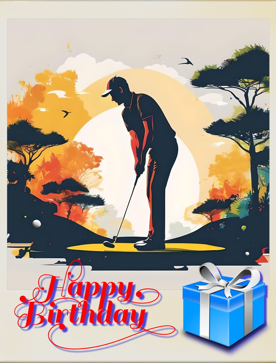 Golfer Birthday Greeting Card A5