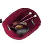 two at a time knitting bag with floral  print, drawstring divided pouch,  - Image 4