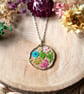Circular Meadow Flower Pendant - Real Dried and Pressed Flowers - Image 2