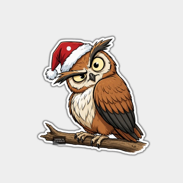 Unique Funny Christmas Gift Tags For Adults, 6pk - Judgy Owl On Branch