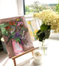 Original Wildflower Bouquet in a Pink Vase, A5 Watercolour painting with Mount - Image 5