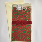 Pretty and unique red flowers Happy birthday card 