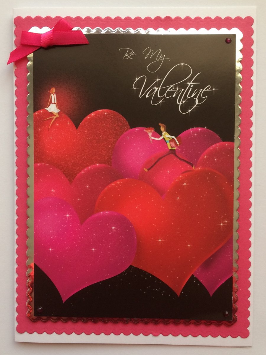 Valentine's Day Card - Be My Valentine 3D Handmade Card