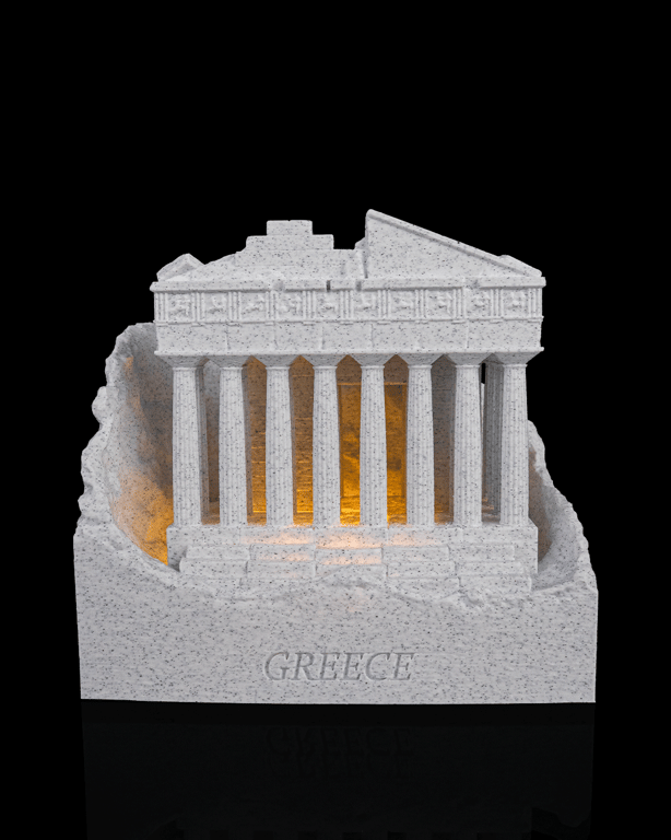Athens Acropolis USB Lamp – 15cm 3D Printed Greece Souvenir Night Light, Warm 