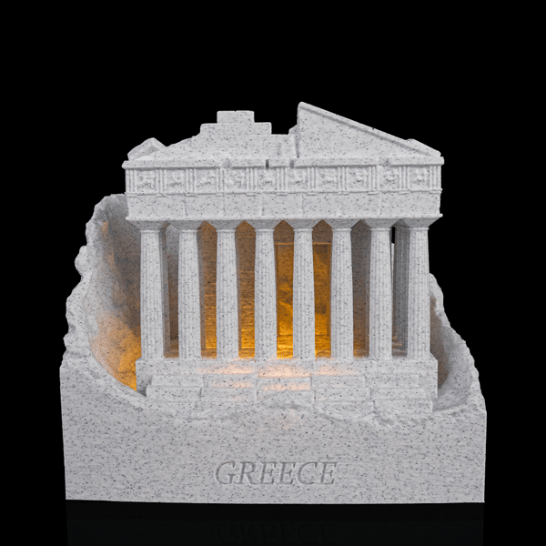 Athens Acropolis USB Lamp – 15cm 3D Printed Greece Souvenir Night Light, Warm 