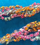 Crocheted necklace in shades of pink, orange, green, lightweight - Image 4