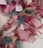 Romantic Pink Heart Rag Wreath - Image 3