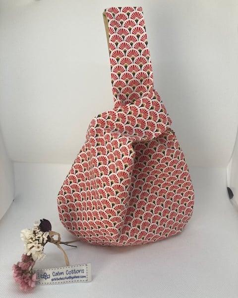 Japanese Knot bag (small) - Peg bag - Project Bag - Evening Bag - Gift Bag