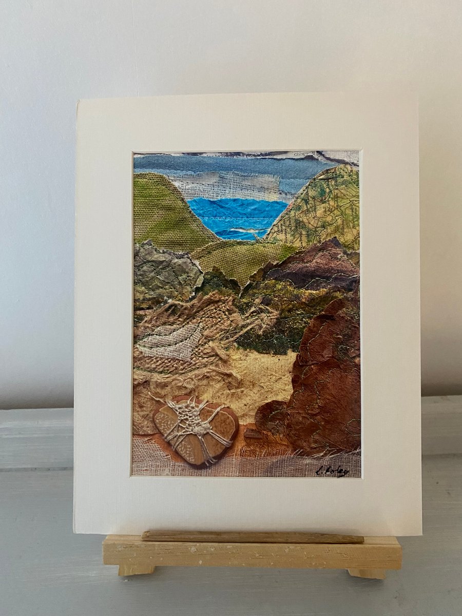 Walking through sand dunes, original landscape print