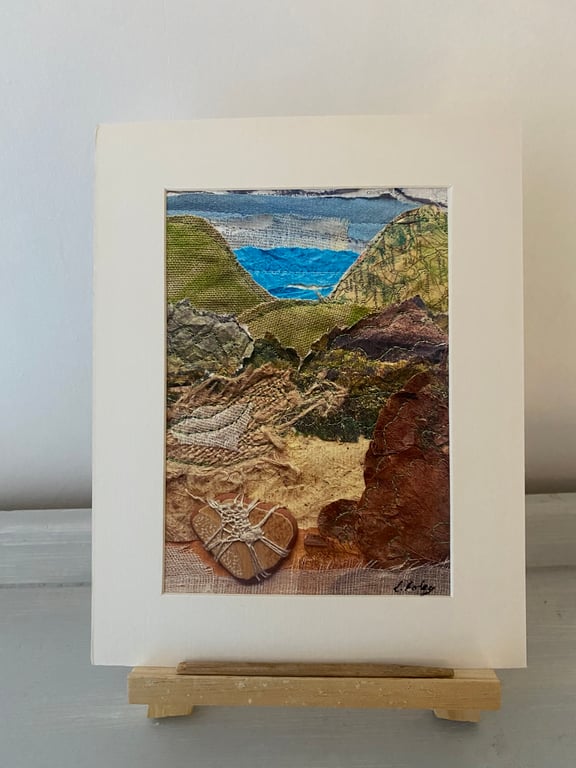 Walking through sand dunes, original landscape print
