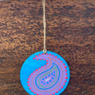 ‘Paisley’ Purple Wooden Decoration