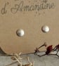 Minimalist round silver stud earrings; small everyday studs - Image 2