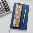 Elasticated pencil case for cover of book diary journal William Morris 