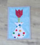 Red Tulip in a Vase Fabric Mug Rug - Image 2